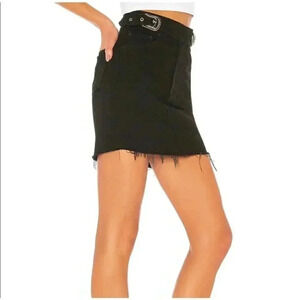 GRLFRND Simona Black Western Denim Skirt Size